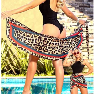 Moda Praia Verão: Canga Pareô Envelope Estampada, Saia Curta Lisa. P M G. - PINK FASHIONCT