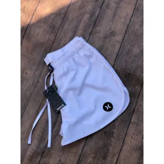 Treino Tactel Elastano Shorts Feminino Praia Academia - Branco