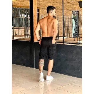 Treino Academia Bermuda Short Masculina de Moletom - Moletom Azul