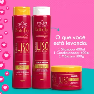 Kit Profissional Extreme Liso - Shampoo, Condicionador e Máscara - Kit Liso Extreme