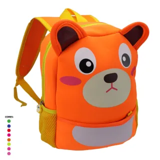 Impermeável Resistente Mochila Infantil Escolar Bichinhos Animais Zoo Menino Menina - URSOLARANJA