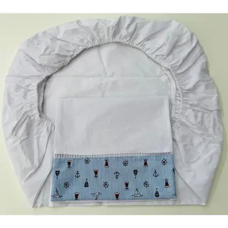 Lençol Montessoriano com fronha, jogo de 02 peças Ponto Palito - CHEVRON CINZA COM CINZA