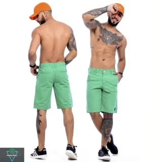 Bermuda Masculina Verde Sarja Tradicional - Icari Fashion - 42
