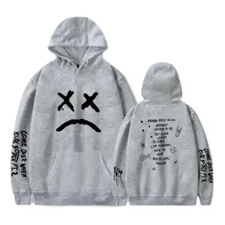 Canguru Unissex Moletom Cantor Lil Peep RIP Hip Hop Rap - Branco