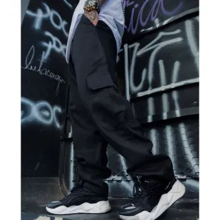 Calça Frouxa Cargo Bege e Preta Skate Street Wear - Preto