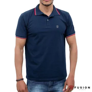 Camiseta Masculina Polo em Algodão - Azul Marinho