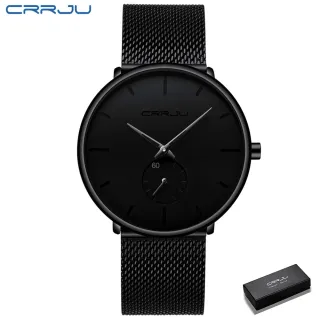 Relógio Masculino Esportivo Marca de Luxo Casual CRRJU Quartzo 2150 - black rose gold