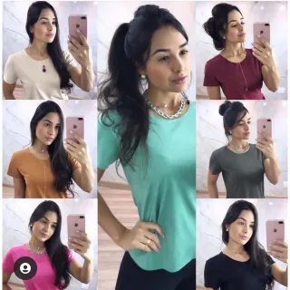 Moda Primavera Verão: Blusa Suede Feminina Manga Curta - FAFA MODA - Aleatória
