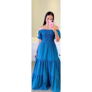 Vestido Evangélico Ciganinha Longo de Manga Bufante - Moda Feminina - Vinho