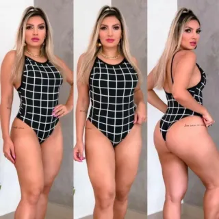 Moda Praia Feminina Maiô Preto Premium - Libélula cavado alça 36/40