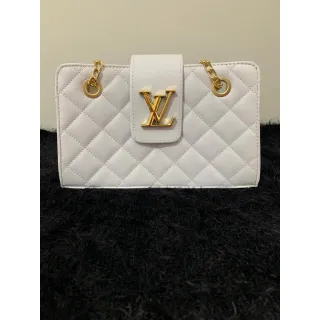 Estampados L.V Bolsa Feminina Transversal - Raryel - PRETA ESTAMPA DOURADA