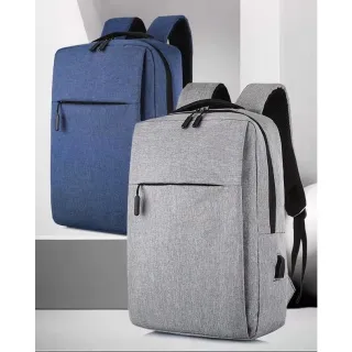 Mochila Resistente à Água com USB - Masculina e Feminino - Cinza