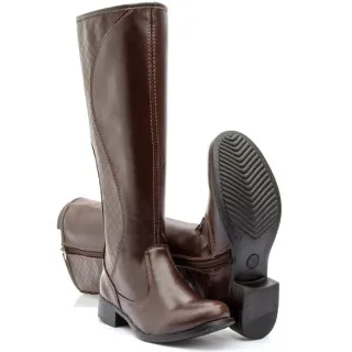 Exclusiva Bota Montaria Feminina Cano Alto Dona Beja! - Capuccino