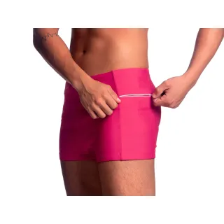 Boxer Masculina Sunga Com Bolso - Moda Praia Box Sungão Bermuda Short - Rosa Coral