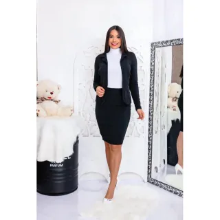 Blazer Midi e Saia Social Mulher Crista - Conjunto Inverno Top - Vermelho