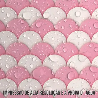 Papel de Parede Auto Adesivo Lavável Infantil Geométrico Bebê Rosa Branco - Rolo c/ 3 Metros - Único