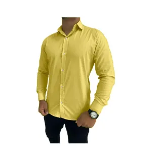 Promoção Camisa Social Masculina Luxo Slim Fit Manga Longa - Verde Claro