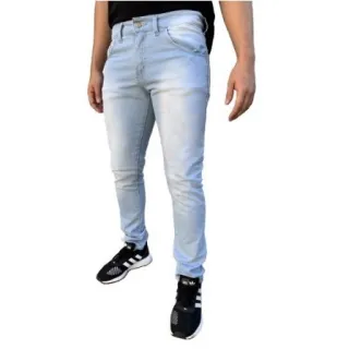 Promoção Calça Jeans Masculina Barata Slim Elastano - Preto