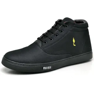 Tênis Polo Blu Masculino Médio Cano Sapatênis - Preto com Amarelo