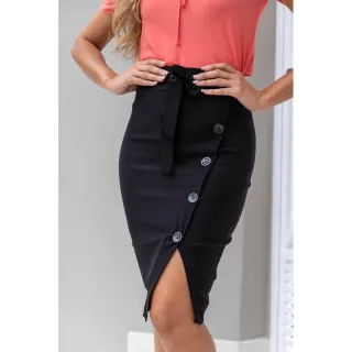 Saia Evangélica Comprida Lisa Regulável - Cintura Alta e Social - GG