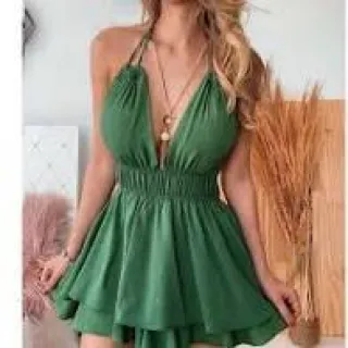 Frente Única Macaquinho Feminino Viscolinho com Elástico - Verde Bandeira