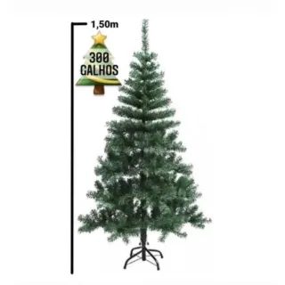 Pinheiro Natal Verde 1,50m - 300 Galhos, Árvore de Natal Pinheiro 150cm