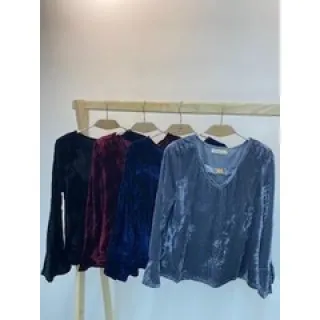 Blusa de veludo manga longa outono inverno LY-6302