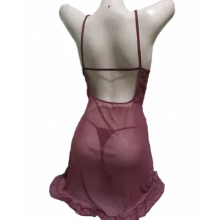 Lingerie Renda Sensual Camisola Feminina Noite Sexy - GG/44 - 46