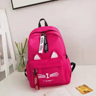 Pronta Entrega Mochila Feminina Ulzzang Harajuku Com Estojo - Grande Capacidade - cinza com estojo