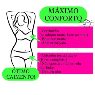 Calcinha Biquíni Hot Pant Cintura Alta Trançado Com Bojo Faixas - Calica moda praia - Rosa Escuro