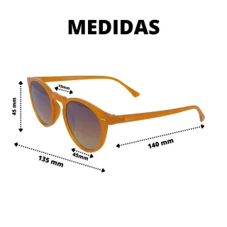 Mabu - Óculos de Sol Redondo Casual Uv400 - Animal Print C/ Marrom