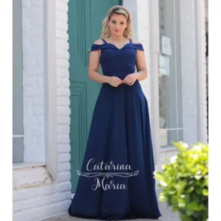 Várias cores Vestido longo festa madrinha formatura ciganinha JD serenity tifany marinho rose menta - Verde Petroleo