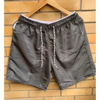 Tactel Masculino Adulto Mauricinho Surf Praia Piscina Lisas Secagem Rápida - Grafite