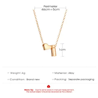 Colar Feminino de Cordões com Pingente Nacklace - Letra A-Z - H