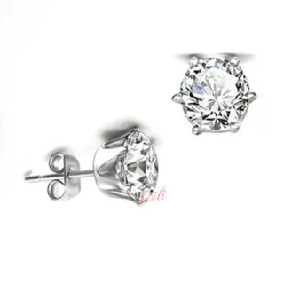 Ponto de Luz Brinco Pedra Zirconia Feminino e Masculino / Aço inox - 1Par 6mm