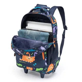 Mochila de Rodinhas Dinossauros Kit Escolar Spector + Estojo + Lancheira - PANDA