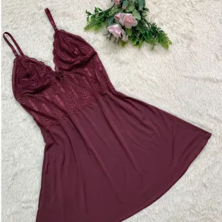 Pijama Sensual de Renda Sem Bojo - Camisola Linha Noite - Vermelho