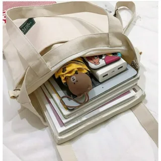 Bolsa de Lona Resistente com Alça Removível - Modelo Novo - AMARELA