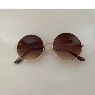 Moda Vintage Unisex Óculos De Sol Feminino Redondo Ozzy - Preto