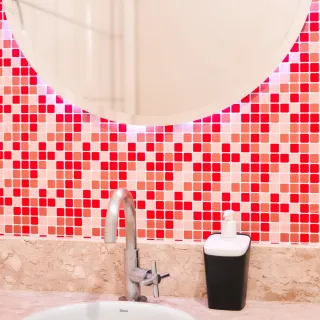 Papel Adesivo Lavável Cozinha Banheiro Quarto Sala - Alta Qualidade - Pastilha Azul