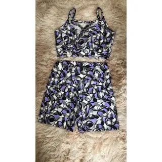 Conjunto Fitness Premium Top Feminino Estampado Ou Liso + Short para Academia - Estampa 01