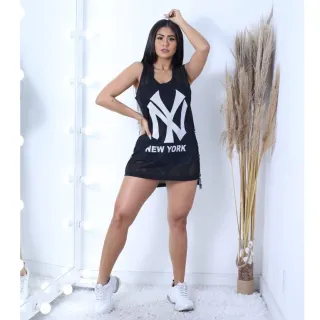 Regata Bem Detalhada Hollywood Feminina - Tecido Transpirável - REGATA NEW YORK BRANCO