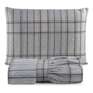 Cama Box Casal King Size Jogo Lençol 3 Peças Tecido 200 Fios - Floral Verde