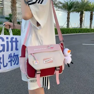 Bolsa Coreana Retrô Harajuku: Grande Capacidade em Nylon - Preto