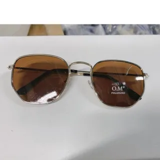 Lançamento Óculos de Sol Fashion Unissex Hexagonal Feminino e Masculino - Dourado de verde