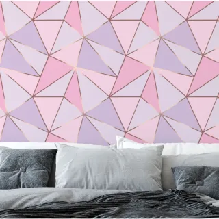 Papel de Parede Autocolante Geométrico Zara Rose Pink - Promoção - Único
