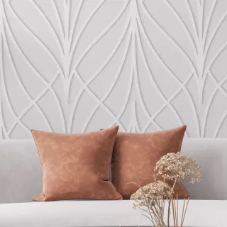 Parede Autocolante Efeito Visual Linhas 3D Quarto Sala Lavável 50cm x 50cm - Único