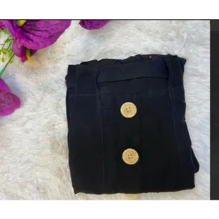 Botão longa saia viscose - Raryel - Preto perola