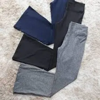 Legging Preta Confortável Flare Bailarina Feminina Boca de Sino - Cinza