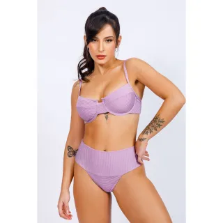Biniquinis Feminino Cintura Alta - Biquíni Top Retro Calcinha Fio Duplo - Quadriculado Preto